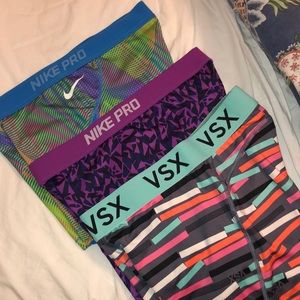 Three pair of Nike Pro/Victoria Secret Sport short